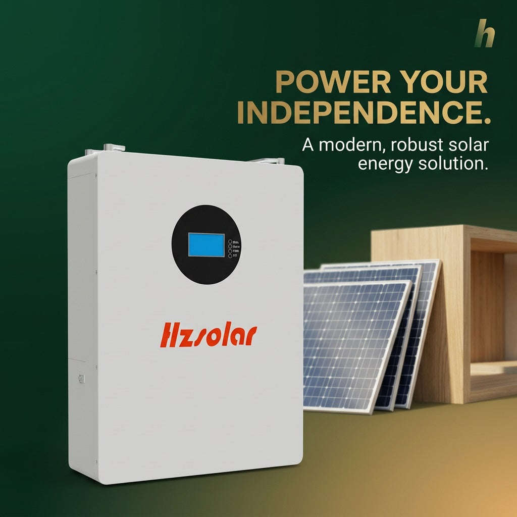 HZSOLAR 25.6V 100Ah LiFePO4 Battery 2.56kWh - Smart BMS, Solar Storage