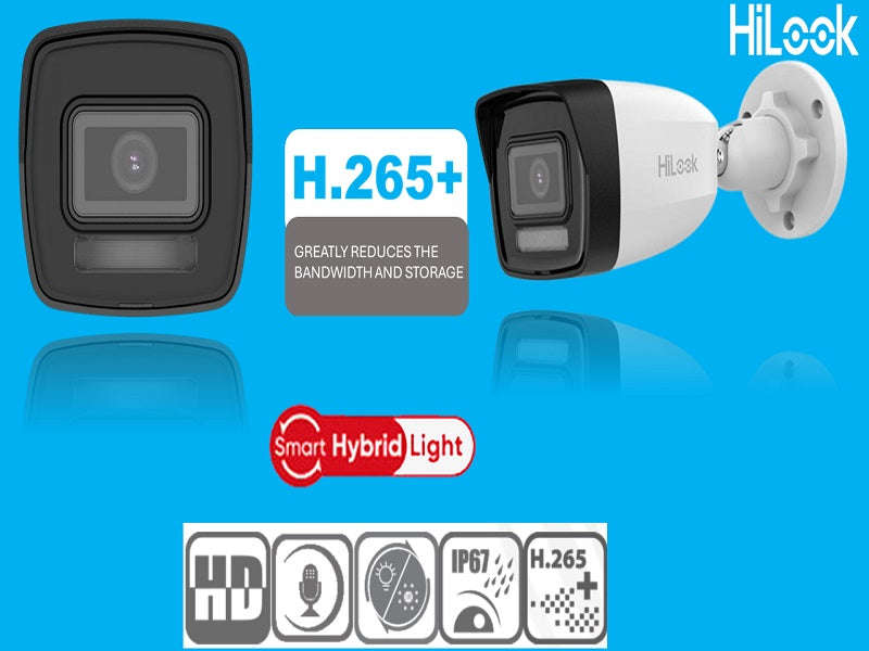 Hilook IPC-B140HA-LU 4MP IP Bullet Camera - 2.8mm, Dual Light 30m, H.265+, PoE, IP67
