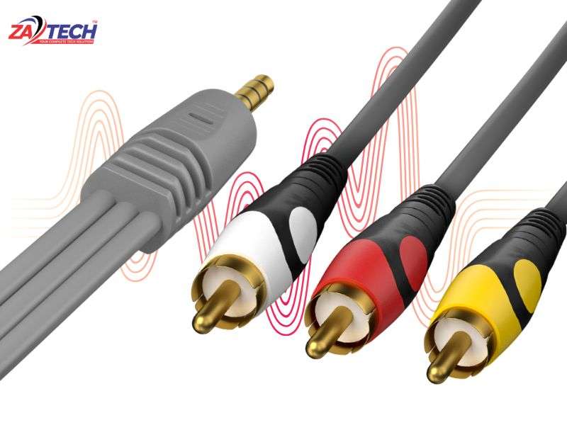 ZATECH 3.5mm AV to 3 RCA Cable - Audio & Composite Video, Male, 1.5m (ITAUD3RCA)