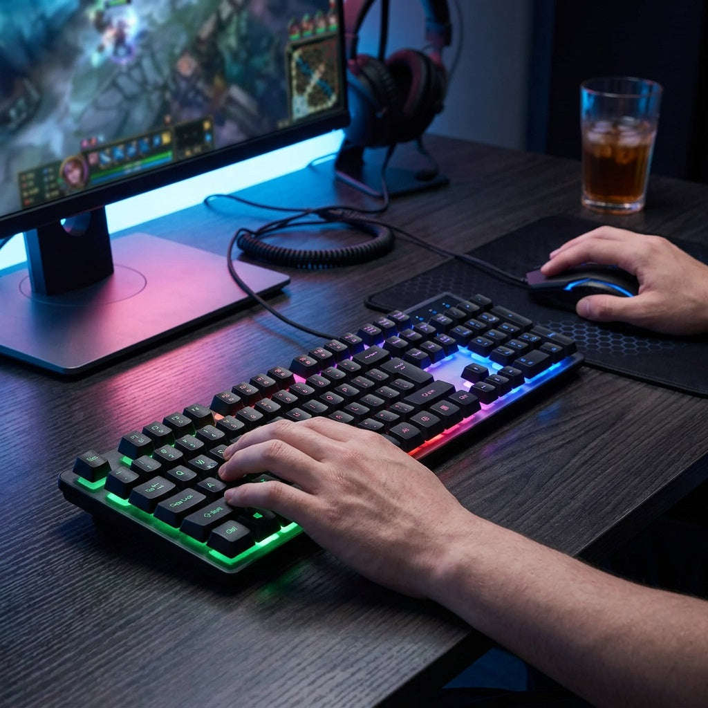 Zornwee K550 Gaming Keyboard & Mouse Combo - USB Wired Set for PC & Laptop