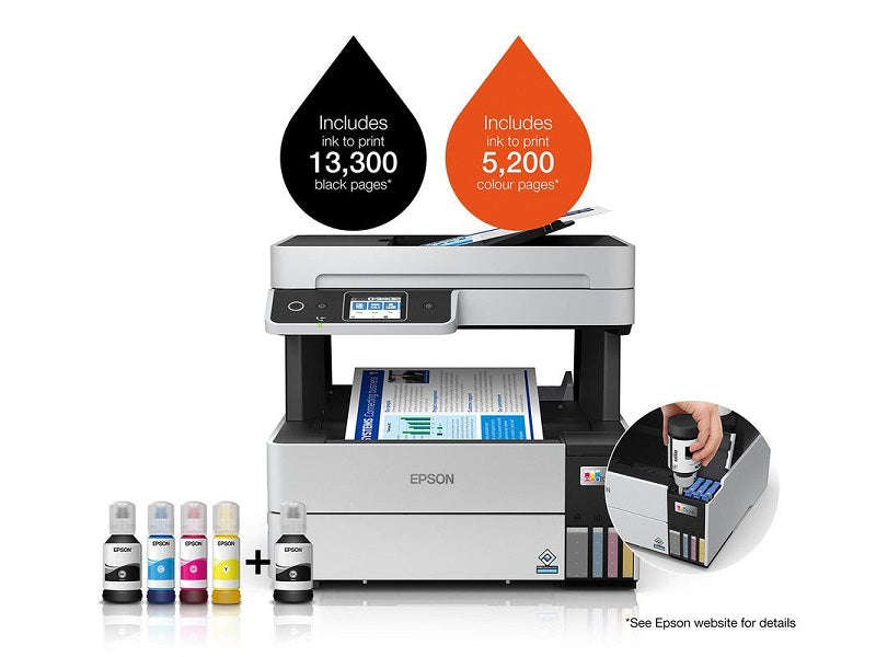 Epson EcoTank L6490 A4 Wi-Fi All-in-One Printer - Print/Scan/Copy/Fax, ADF, 37 ppm