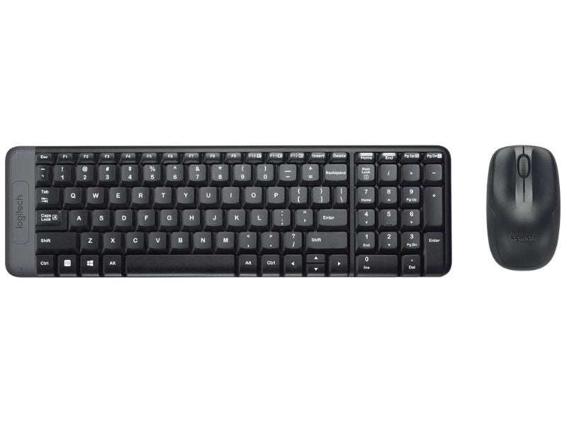 Logitech MK220 Wireless Keyboard & Mouse Combo - Compact, USB Receiver, Black