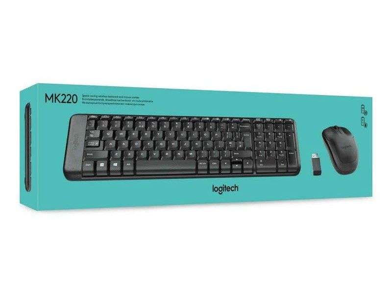 Logitech MK220 Wireless Keyboard & Mouse Combo - Compact, USB Receiver, Black