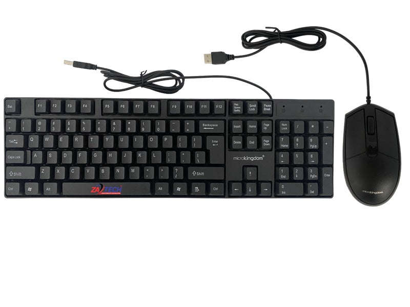 Microkingdom MK5620 Wired Keyboard & Mouse Combo - USB, Ergonomic Compact