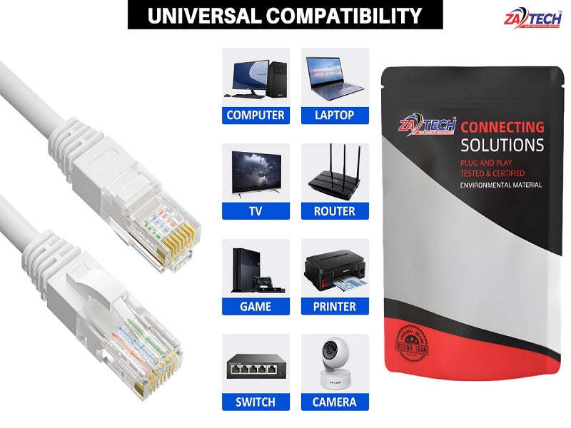 Cat5e Network Patch Cable - 50m, RJ45, CCA, Gigabit Ethernet LAN