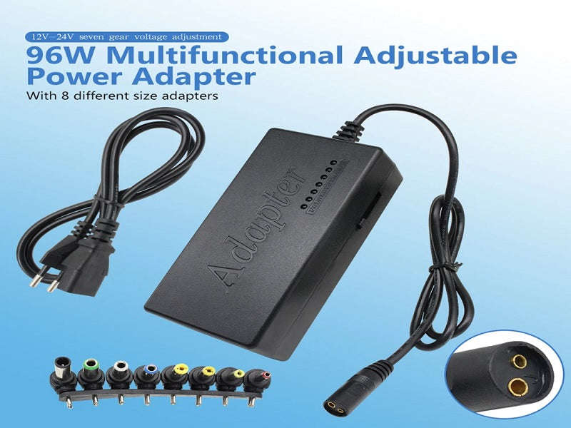 Universal Laptop Power Adapter 96W - 8-Pin, 12-24V, Notebook Charger