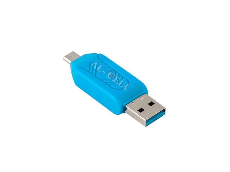 OTG Card Reader 2-in-1 - USB-A & Dual Micro USB, USB 2.0 480Mbps for PC & Smartphone