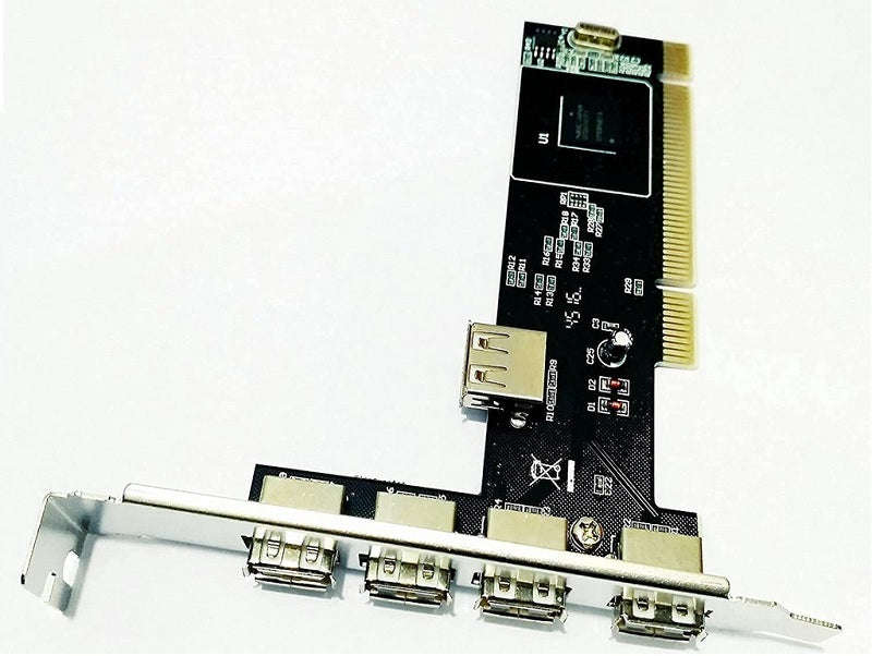 PCI USB 2.0 Expansion Card - 4 External + 1 Internal Port, 480Mbps, Plug-and-Play