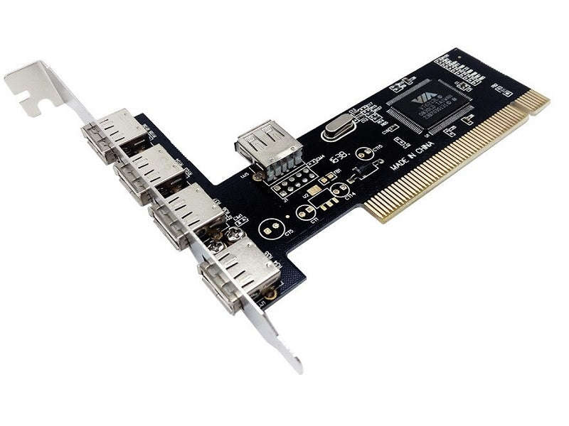 PCI USB 2.0 Expansion Card - 4 External + 1 Internal Port, 480Mbps, Plug-and-Play
