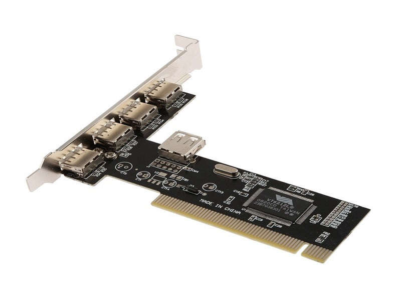PCI USB 2.0 Expansion Card - 4 External + 1 Internal Port, 480Mbps, Plug-and-Play