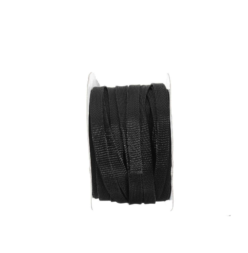 Cable Management Sleeve 40mm x 1m Expandable Nylon Braided Wrap - Black