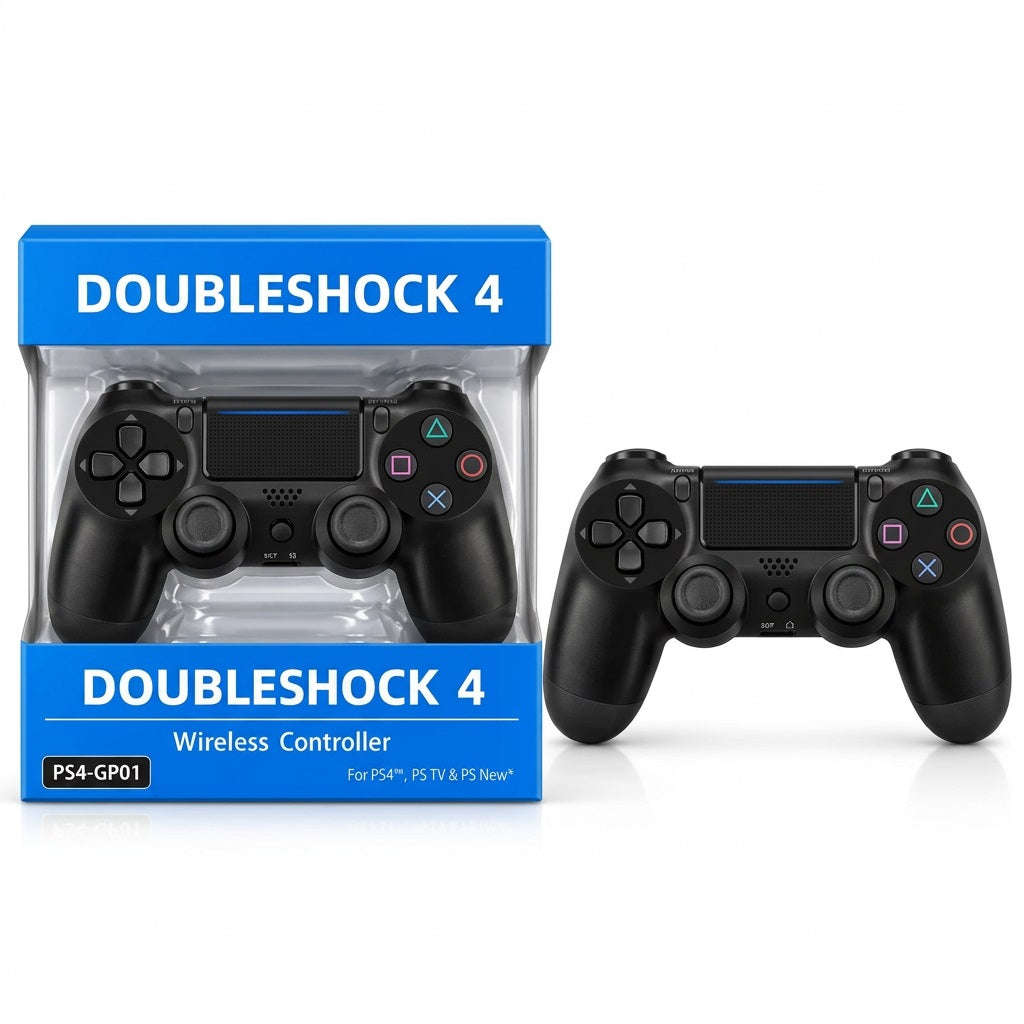 Wireless PS4 Gamepad Controller Black - Ergonomic Wireless Controller for PlayStation 4