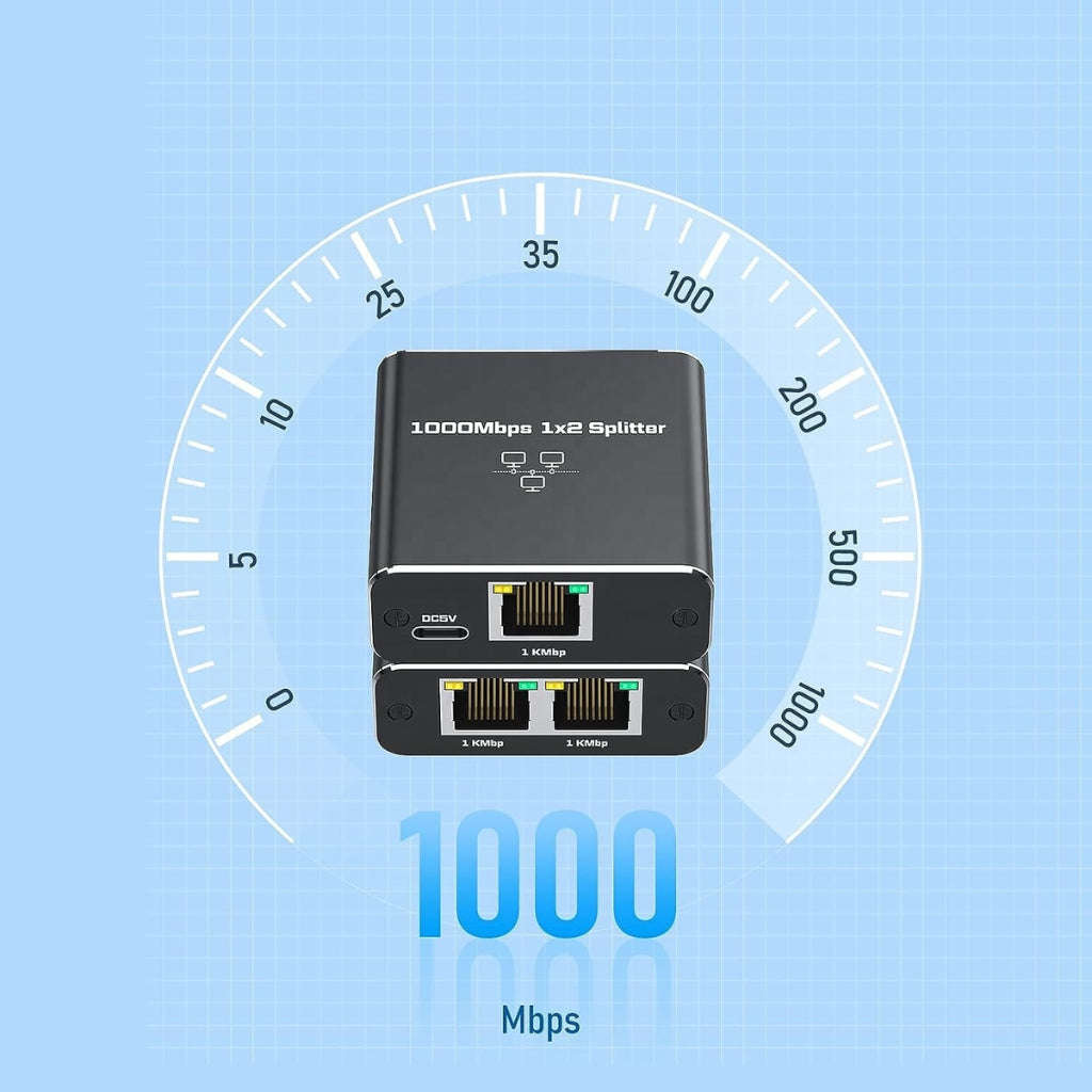 RJ45 1-to-2 Gigabit Network Splitter Adapter - USB-C Powered (RJ45-SP12)