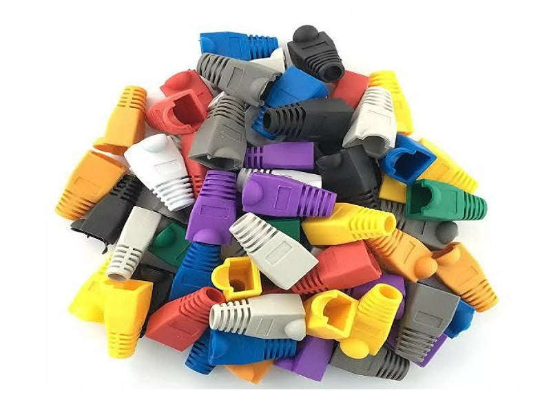 RJ45 Strain Relief Boot - Single, Snagless Cat5e/Cat6, Mixed Colours (RJ45BM)