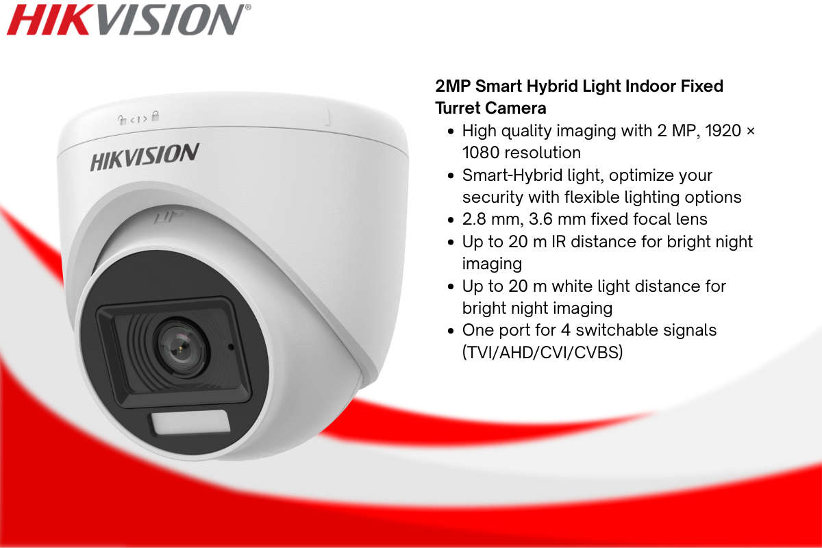 Hikvision 4CH eDVR Dome CCTV Kit with 1TB Built-in SSD & Zatech Ready Cable
