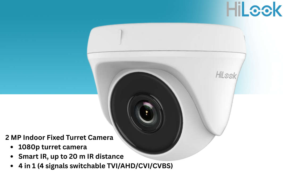 HiLook 4CH Dome CCTV Kit with Zatech Ready-Made Cables, Junction Boxes