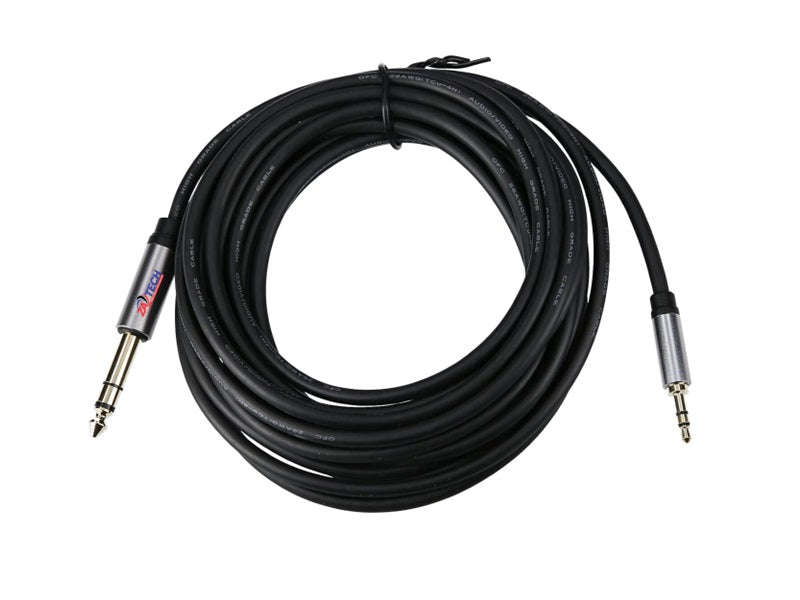 ZATECH Microphone Cable 3.5mm Male to 6.35mm Male - 5m Audio Interconnect