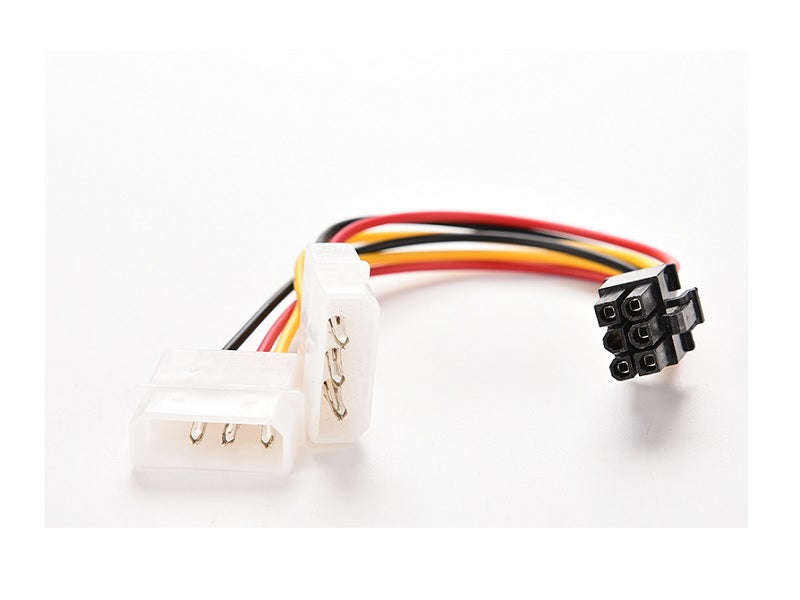 SATA Power Cable Dual 4-Pin to 6-Pin - 14.5cm Adapter