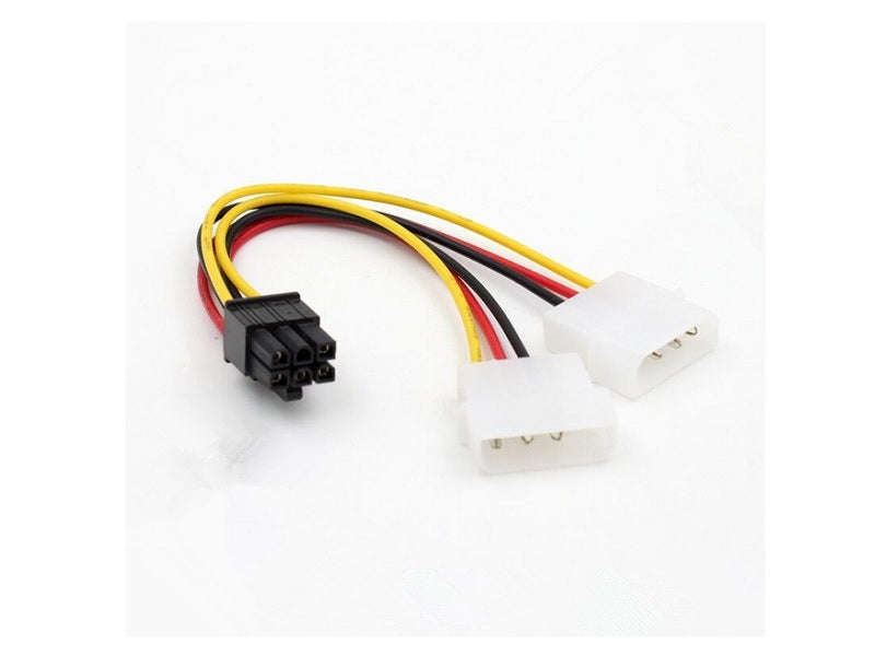 SATA Power Cable Dual 4-Pin to 6-Pin - 14.5cm Adapter