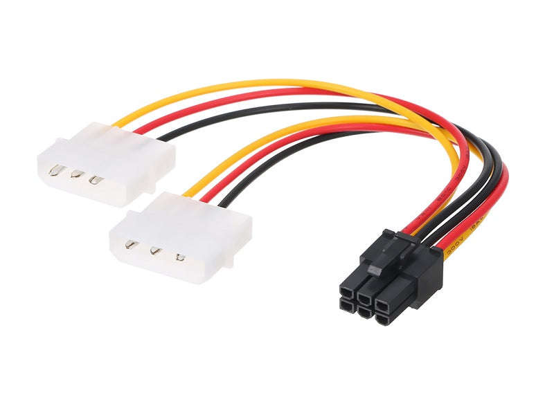 SATA Power Cable Dual 4-Pin to 6-Pin - 14.5cm Adapter