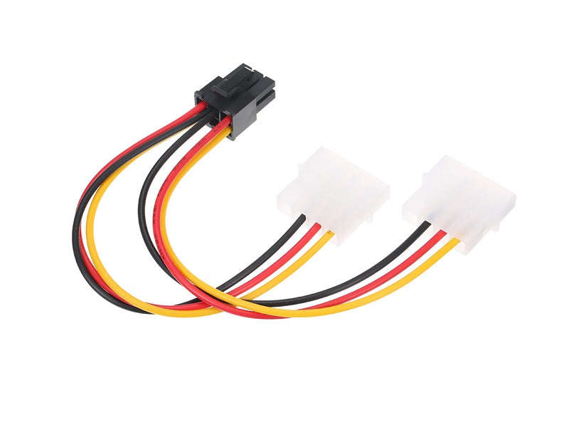 SATA Power Cable Dual 4-Pin to 6-Pin - 14.5cm Adapter