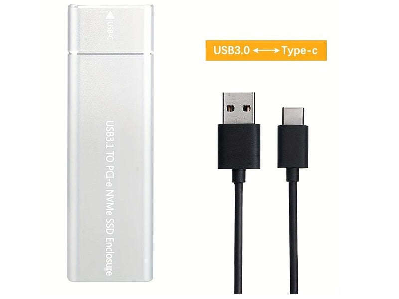 Type-C NVMe M.2 SSD Enclosure - USB 3.1 Gen2, 10Gbps, PCIe, UASP External Case