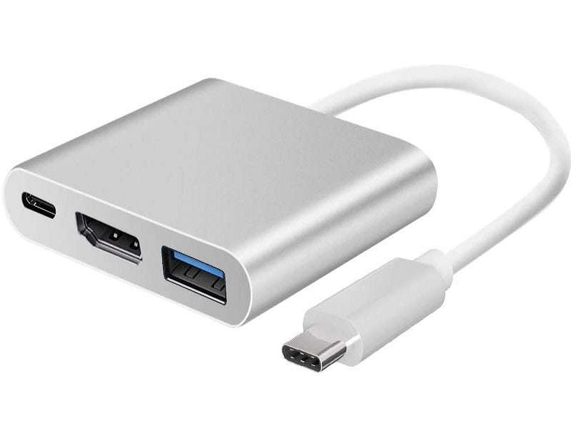 Alcell USB-C 3-in-1 Multiport Adapter - 4K HDMI, USB 3.0, USB-C PD (TC3IN1C)