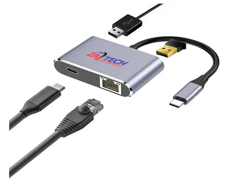 USB-C 5-in-1 Hub - 2x USB 3.0, RJ45 Ethernet, USB-C PD, 5Gbps