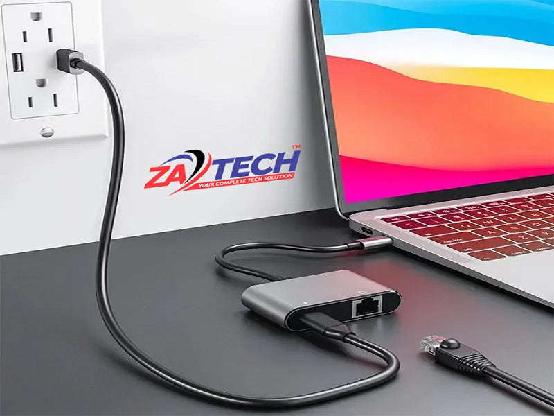 USB-C 5-in-1 Hub - 2x USB 3.0, RJ45 Ethernet, USB-C PD, 5Gbps