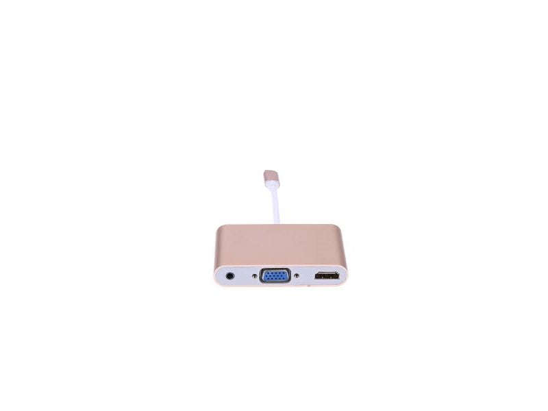 USB-C to HDMI + VGA + 3.5mm Audio Adapter - 3-in-1, USB 3.1, 1080p 60Hz