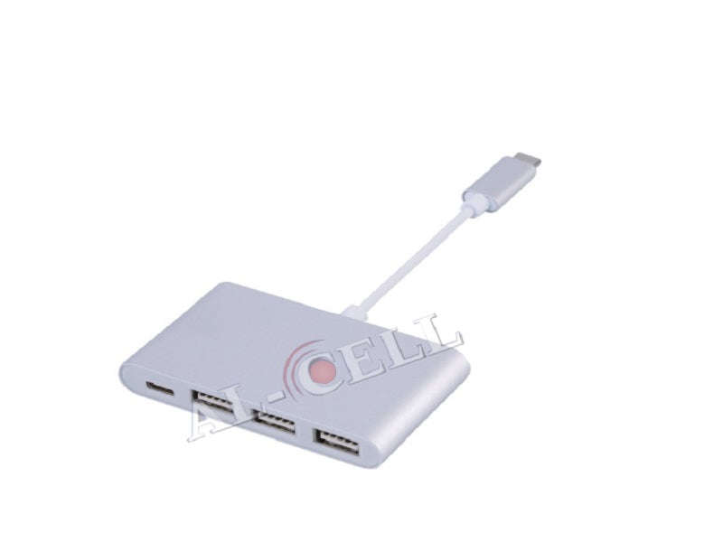USB-C 4-in-1 Hub - 2x USB 2.0 + USB 3.0 + Type-C, USB 3.1 5Gbps Adapter