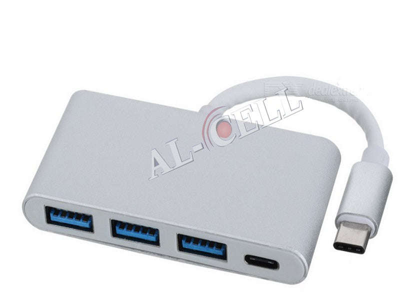 USB-C 4-in-1 Hub - 2x USB 2.0 + USB 3.0 + Type-C, USB 3.1 5Gbps Adapter