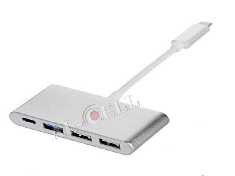 USB-C 4-in-1 Hub - 2x USB 2.0 + USB 3.0 + Type-C, USB 3.1 5Gbps Adapter