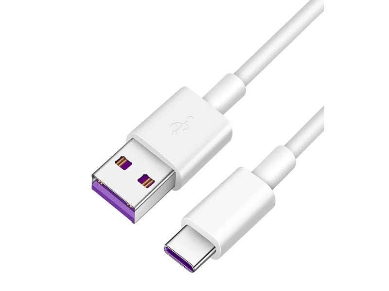 ZATECH USB-A to USB-C Fast Charging Data Cable 3m 3A - White, Smartphones & Laptops