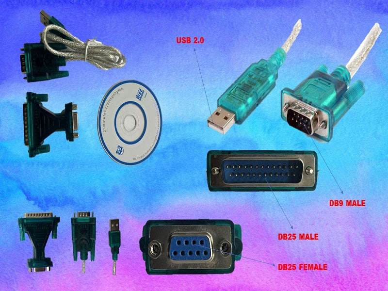 USB to RS232 DB25 Serial Cable - USB 2.0, Serial Adapter for PDA & Modem