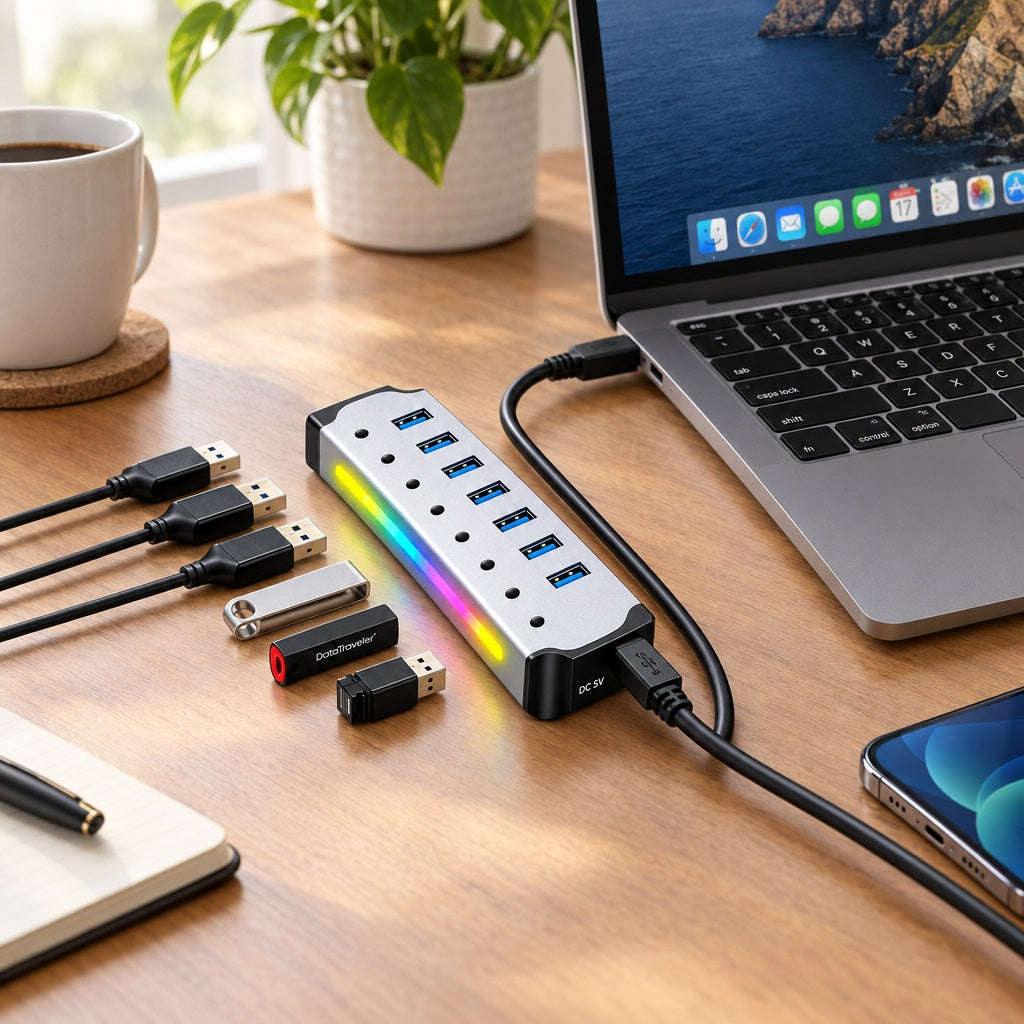 7-in-1 USB 3.2 Multi-Port Hub Adapter for Laptop & PC (USB32-H7M1)