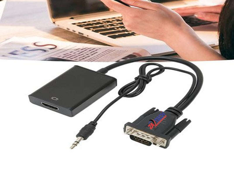 VGA to HDMI Converter with Audio - Mirror or Extend, Portable Adapter