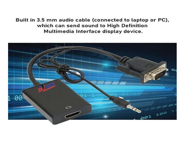 VGA to HDMI Converter with Audio - Mirror or Extend, Portable Adapter