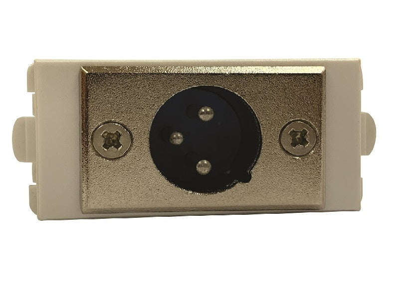 Microphone Male Wall Plate Socket - Stereo Screw Terminal Faceplate for Mic & Mixer
