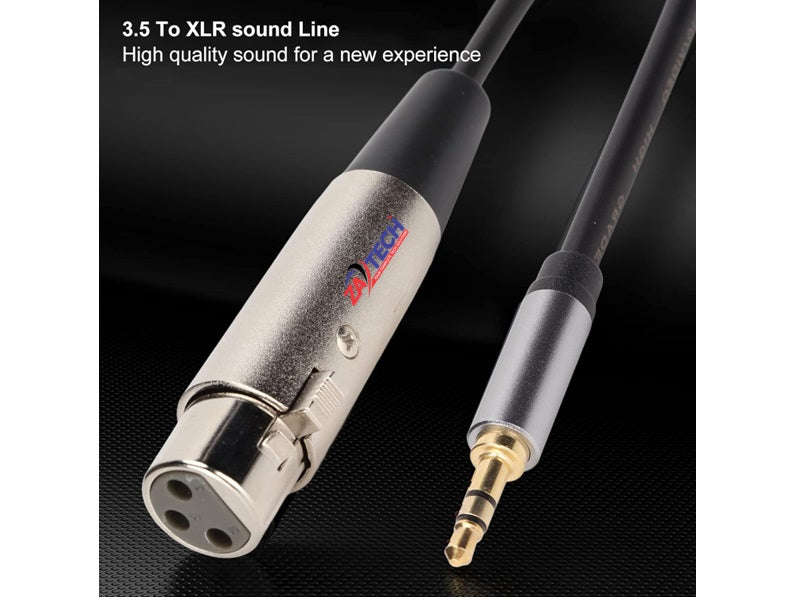 ZATECH XLR Female to 3.5mm Male Microphone Cable 20m - Gold-Plated, Copper
