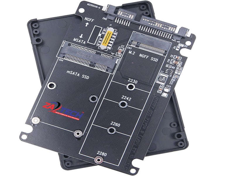 ZATECH mSATA/NGFF M.2 SSD to 2.5" SATA Adapter Enclosure (ZA-2504)
