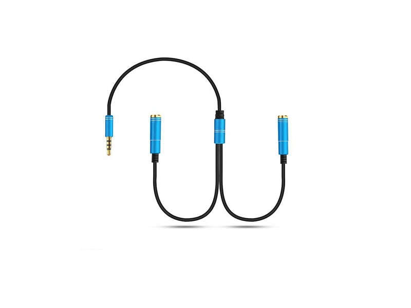 ZATECH 3.5mm AUX Audio Splitter Cable - Stereo to Headphone + Mic, 32cm