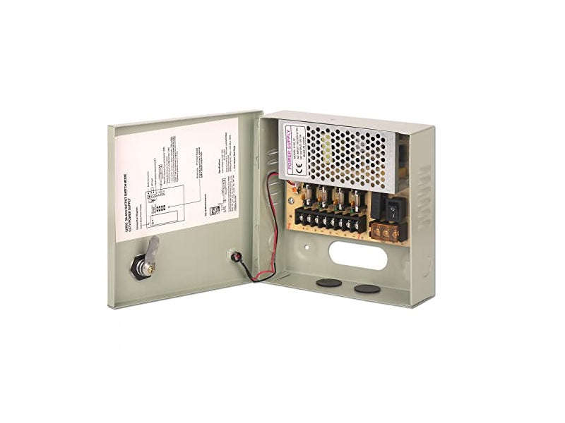 ZATECH 4-Channel CCTV Power Supply - 12V 5A Outdoor, Surge Protection (ZA-BPS-5A)