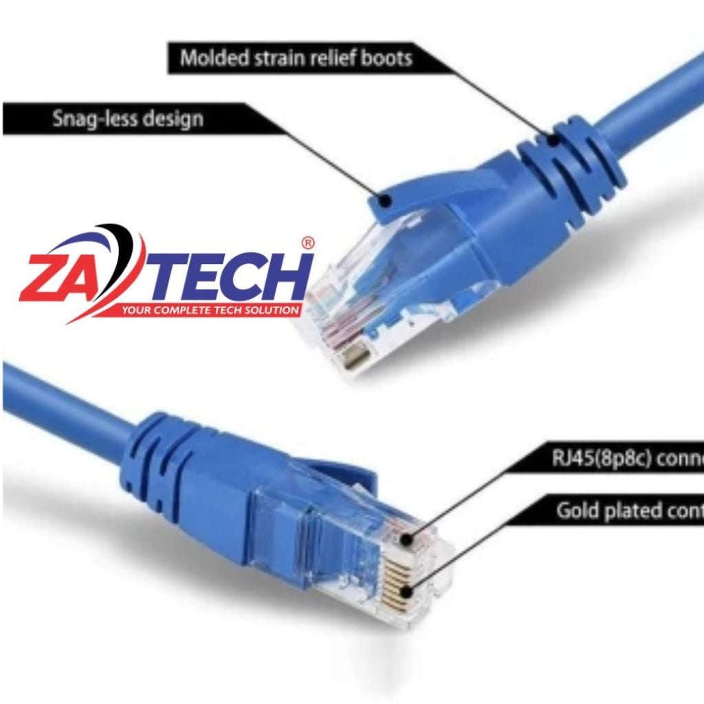 ZATECH Cat6 Ethernet Cable 1.5m - Grey RJ45 UTP Patch Cord (ZA-CAT6-1.5M)