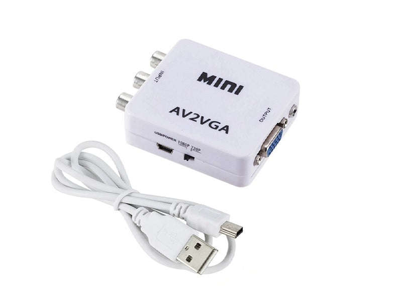 ZATECH AV to VGA Converter - RCA CVBS to 1080p VGA, No Power Needed