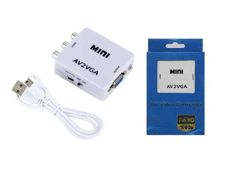 ZATECH AV to VGA Converter - RCA CVBS to 1080p VGA, No Power Needed