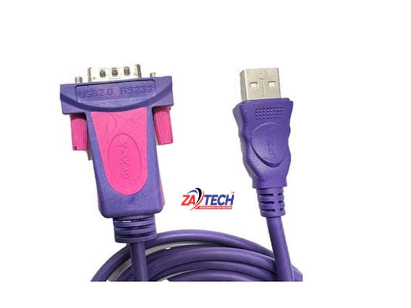 ZATECH USB to Serial RS232 Cable (Windows 10) - USB 2.0, 500Kbps, Plug & Play