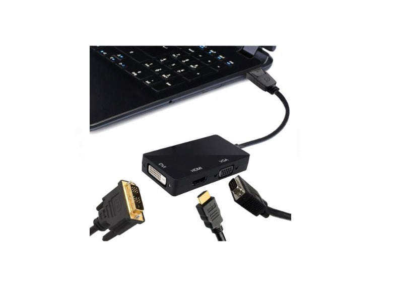ZATECH Mini DisplayPort to DVI+HDMI+VGA 3-in-1 Adapter - 1080p 60Hz, Thunderbolt