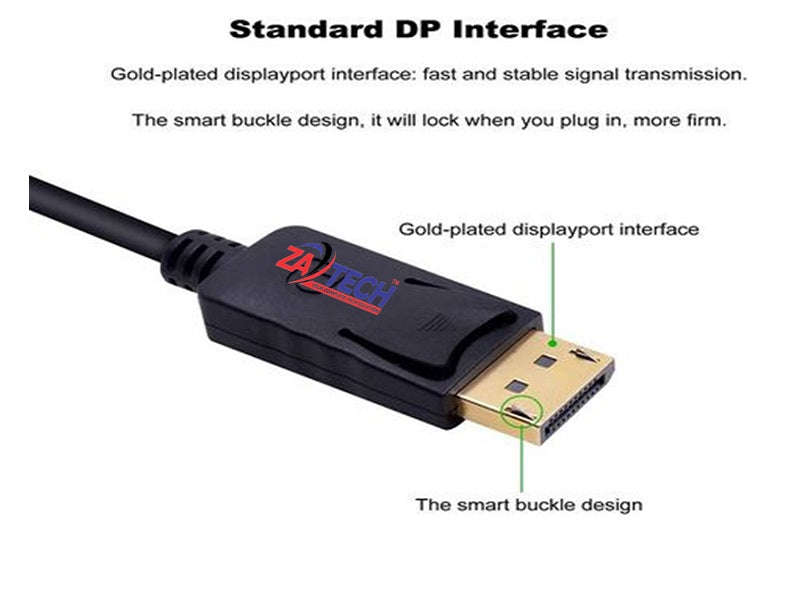 ZATECH DisplayPort to VGA Female Adapter - 1080p Full HD, Plug & Play