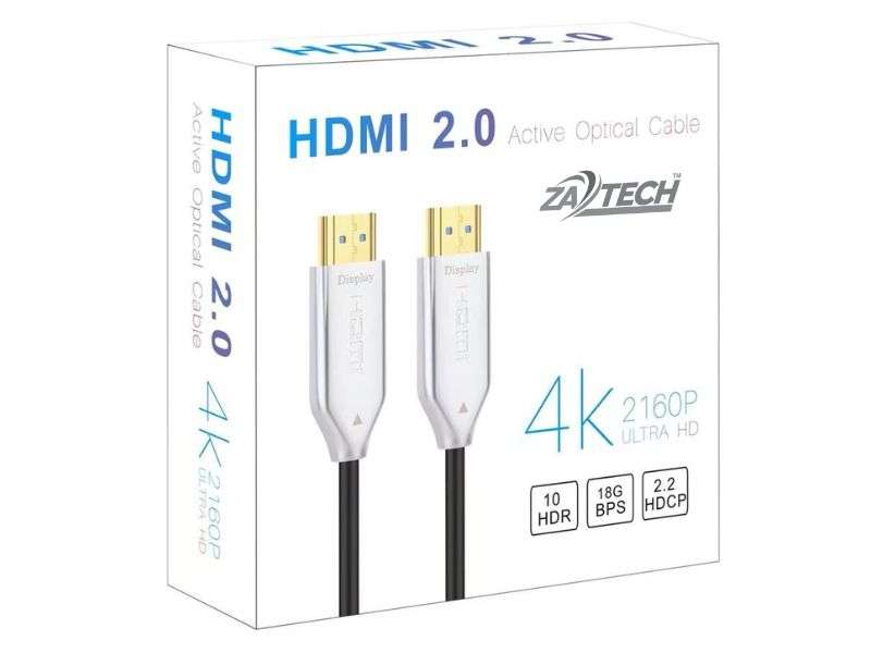 ZATECH ZA-HDMIFO-25M HDMI 2.0 Active Optical Fibre Cable 25m - 4K@60Hz, 18Gbps